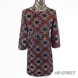 OLD NAVY Silky Floral Boho Print Peasant Sleeve Shift Dress S